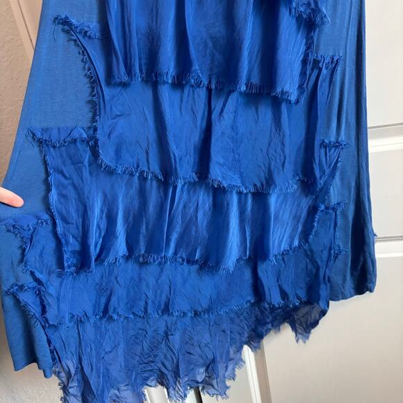 Made in Italy Women’s Silk Layered Maxi Dress Sz S/M Lagenlook Artsy Art2wear - Picture 6 of 14